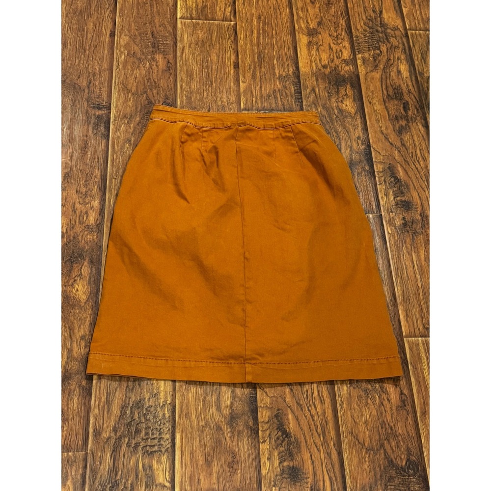 Cato C Denim Est 1946 Womens Size 12 Rust Button Front Midi Skirt Boho Western - Picture 3 of 5